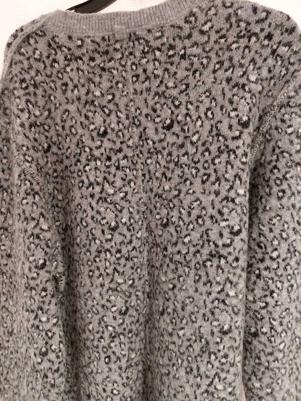 Ovadia & Sons Men's Gray Leopard Crewneck Sweater